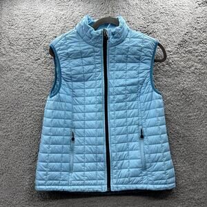 Little Donkey Andy Women's Medium Puffer‎ Vest Blue Zip Pockets Warm
